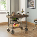 FirsTime & Co. Brown Factory Row Bar Cart, Industrial, Metal, 29.75 x 14.25 x 29.75 in
