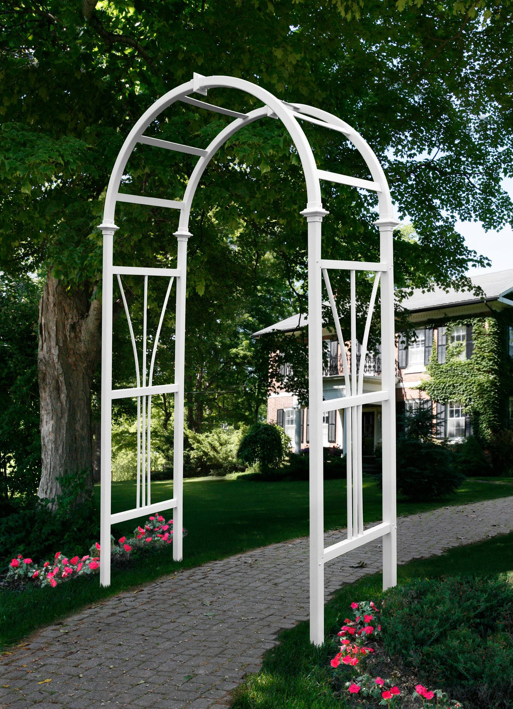 Vita 45"L x 21"W x 82"H Dublin Vinyl Arbor, White, BA68101-1