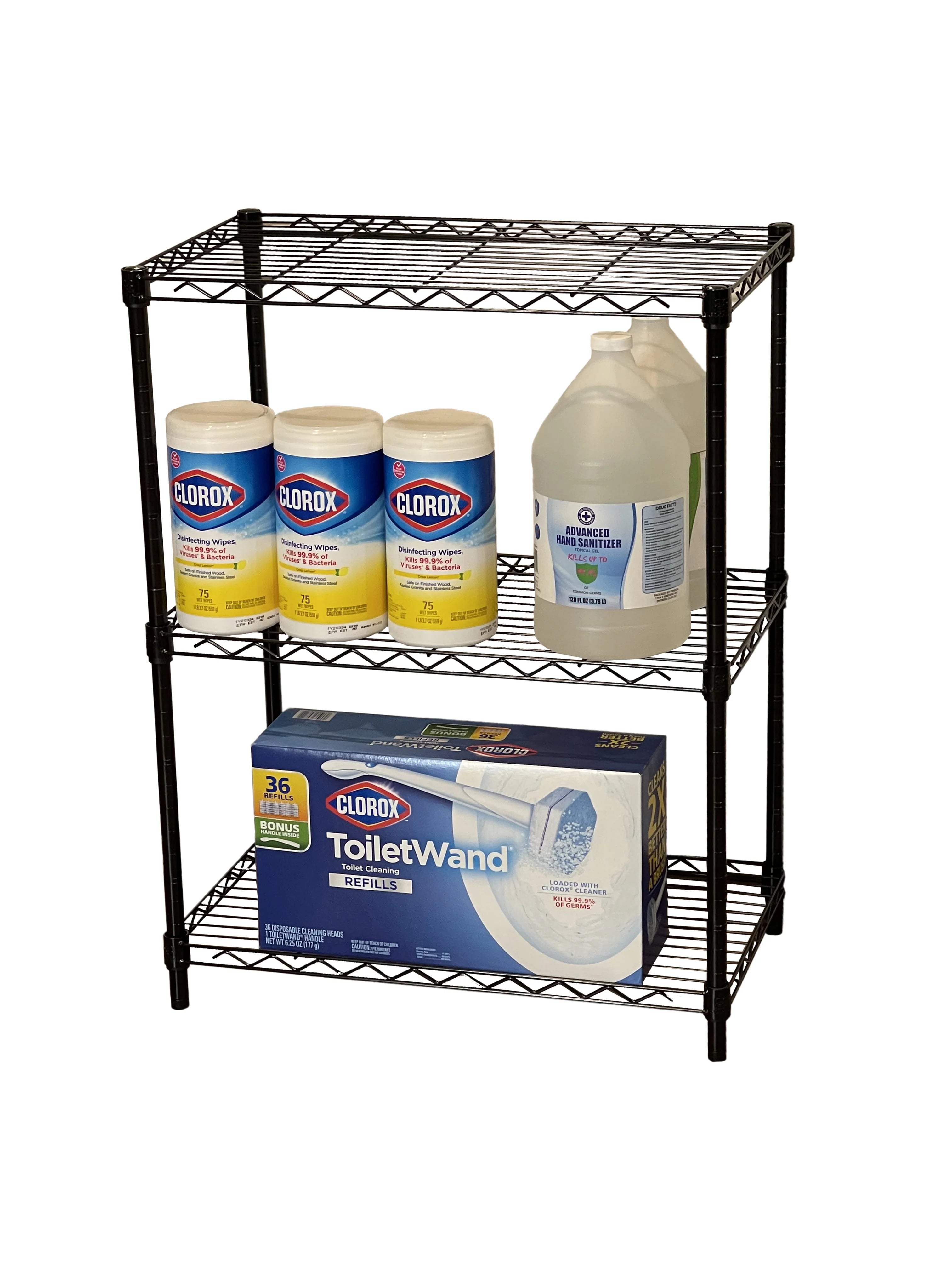 Juggernaut Storage Easy Assembly 24"W x 14"D x 30"H 3-Shelf Shelving Unit, Black