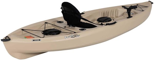 10 ft Fishing Kayak - Sit On Top Angler Kayak with Padded Seat, Rod Holders & Storage Hatches