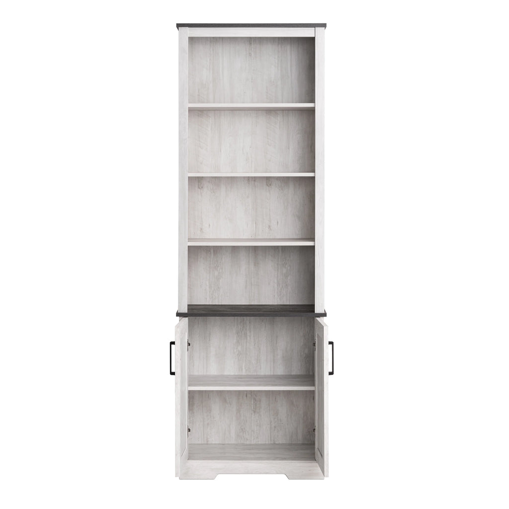 Prepac Rustic Ridge Washed White 26" W x 79.75" H x 12.5" D Bookcase