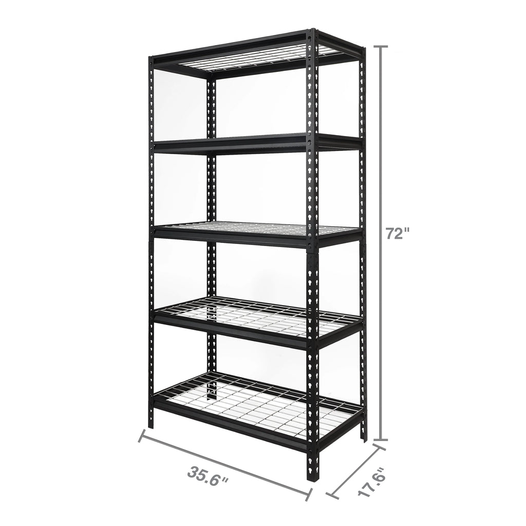 WORKPRO 36" W x 18" D x 72" H 5-Tier Freestanding Shelf, Storage Rack, Adult