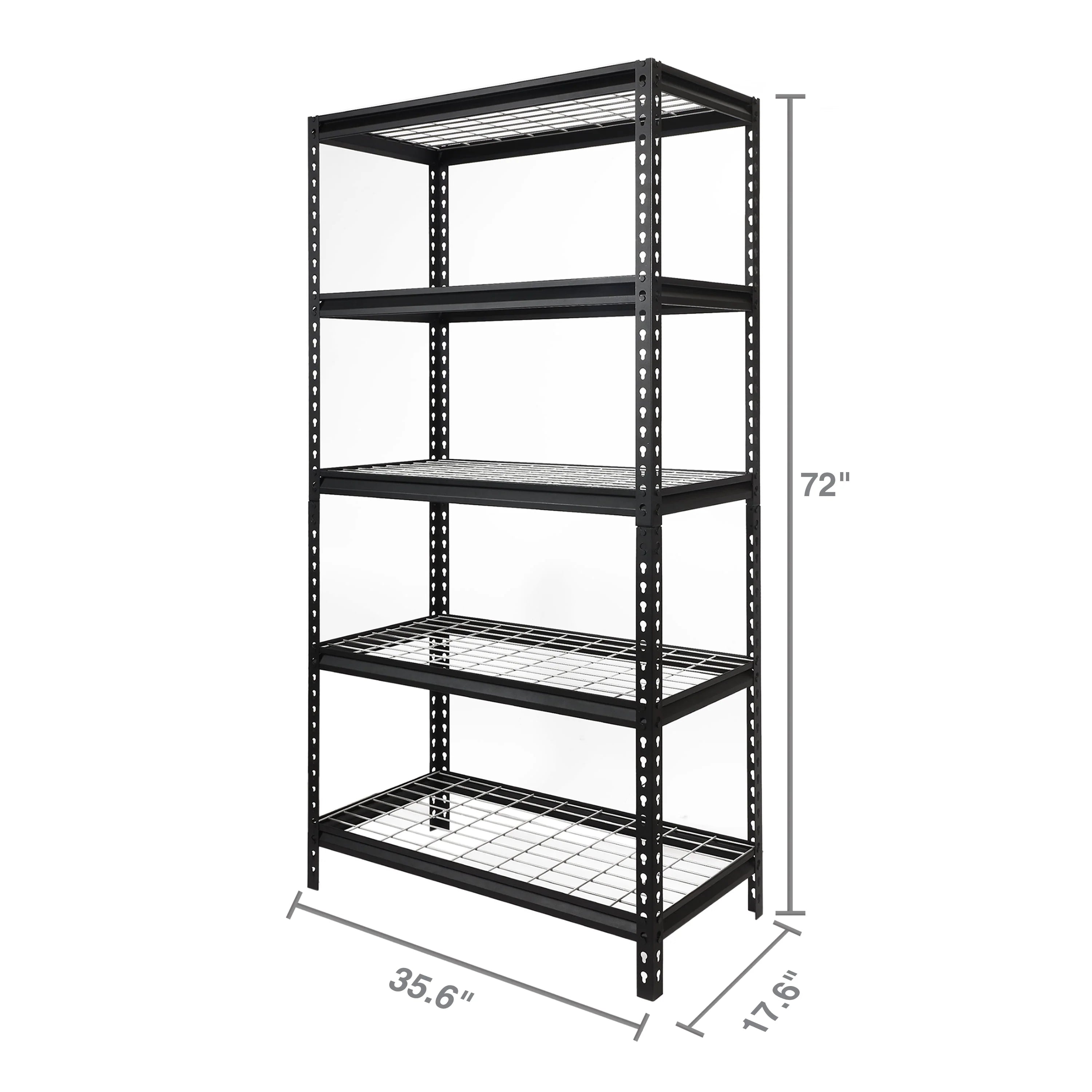 WORKPRO 36" W x 18" D x 72" H 5-Tier Freestanding Shelf, Storage Rack, Adult