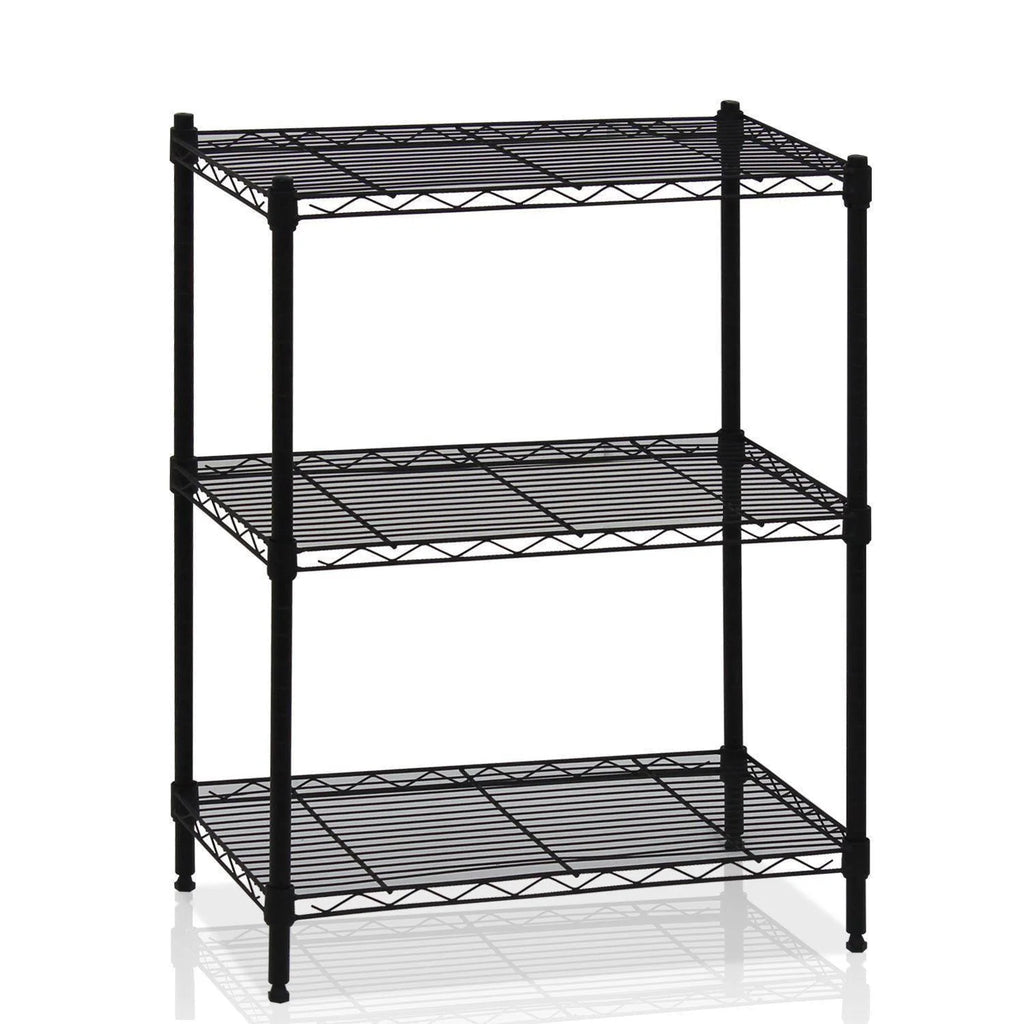 Winado 23'' x 13'' x 31'' Microwave Bakers Storage Wire Rack with 3-Shelf, Black
