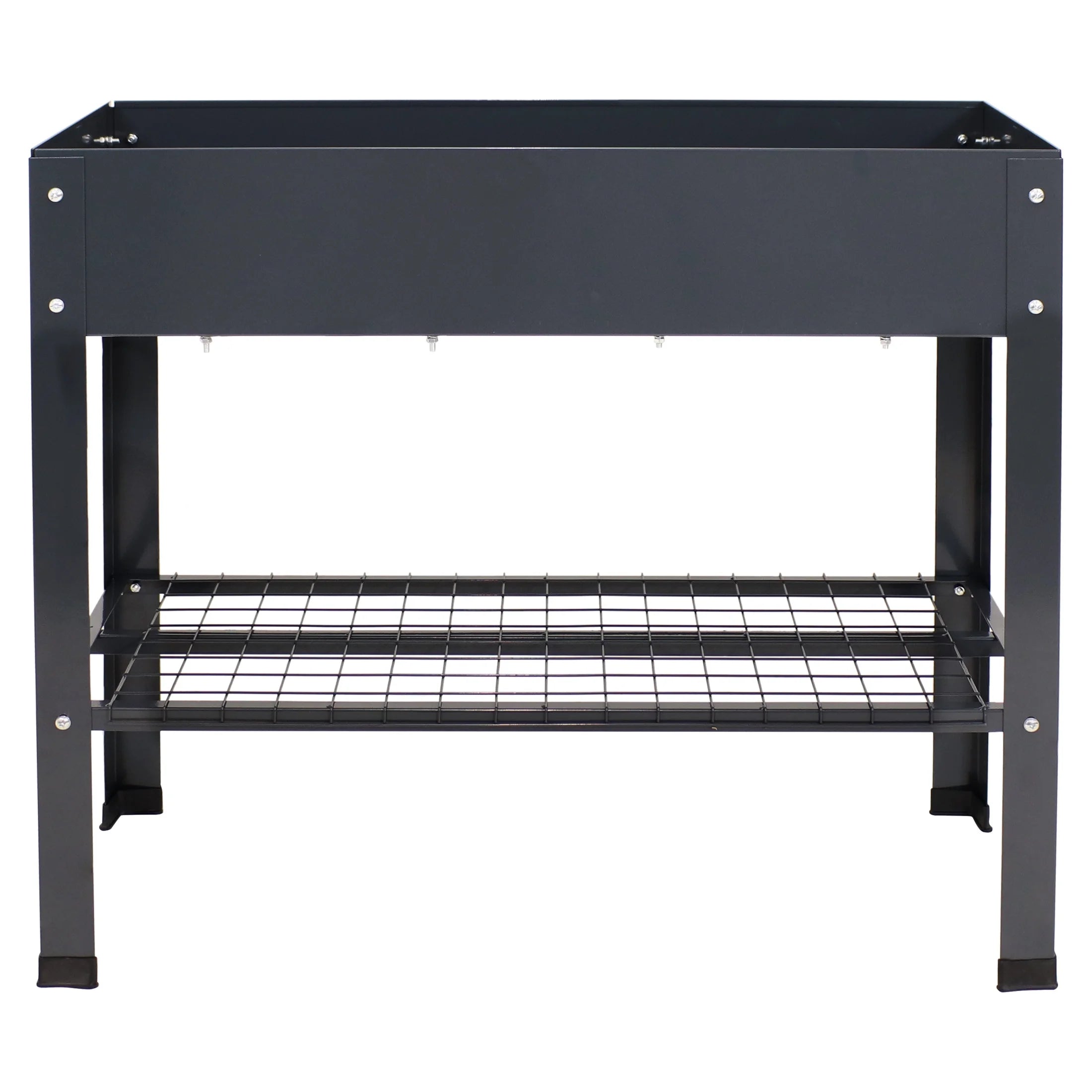 Sunnydaze 35.75" x 16" x 31.75" Black Galvanized Steel Raised Garden Bed, Set of 2