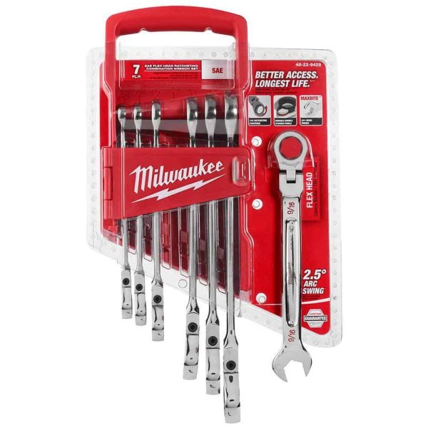 14-Piece Flex Head Ratcheting Combination Wrench Set SAE Metric, 144-Position Reversible Ratchet Wrenches