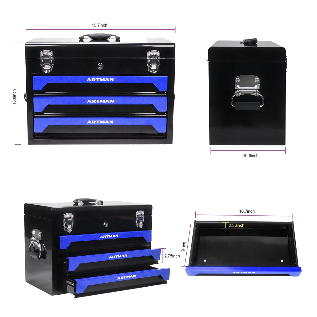 Seizeen Heavy Duty Universal Mechanic Tool Set, Metal Black, 19.7"x 10.6" x 13.86", 339 Count
