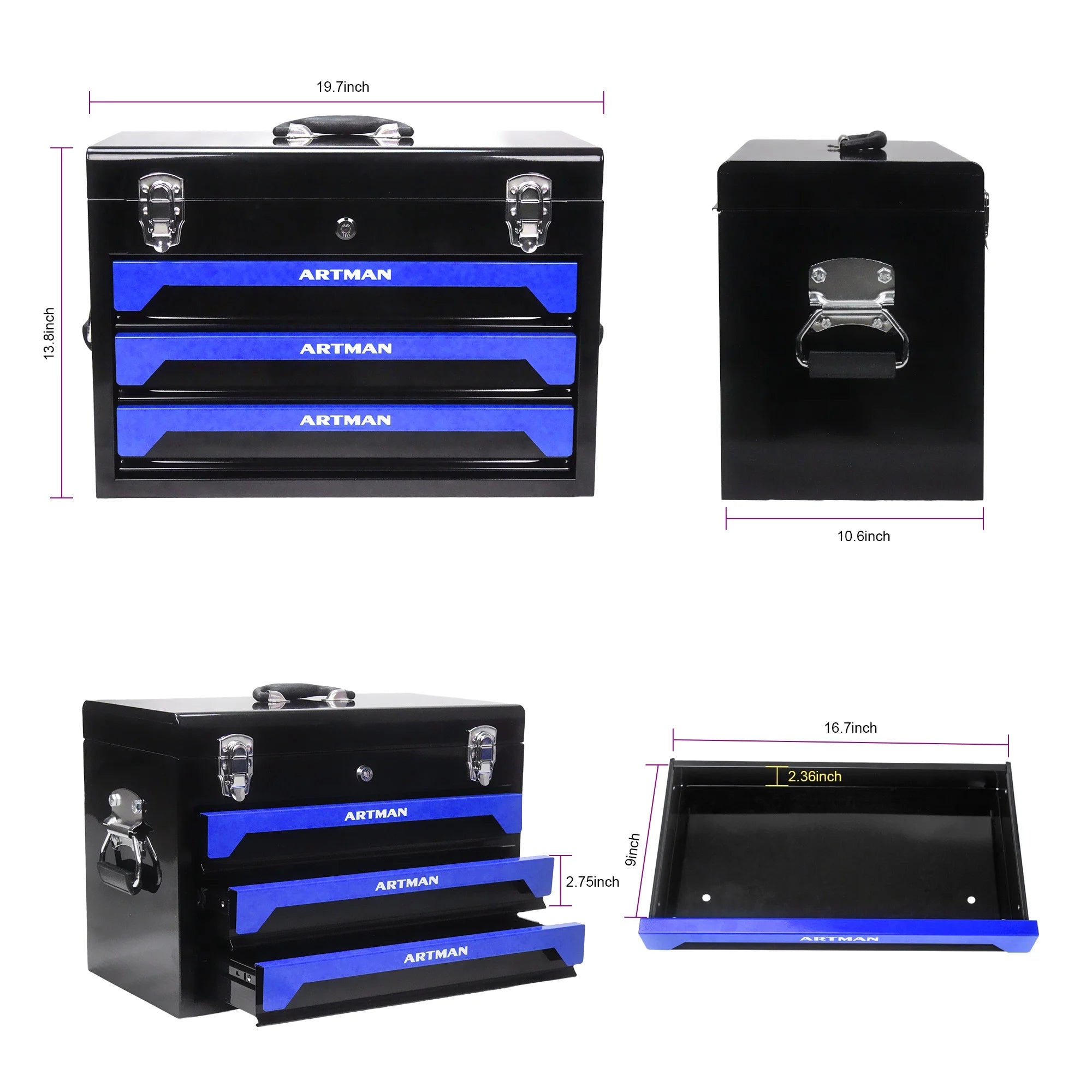 Seizeen Heavy Duty Universal Mechanic Tool Set, Metal Black, 19.7"x 10.6" x 13.86", 339 Count