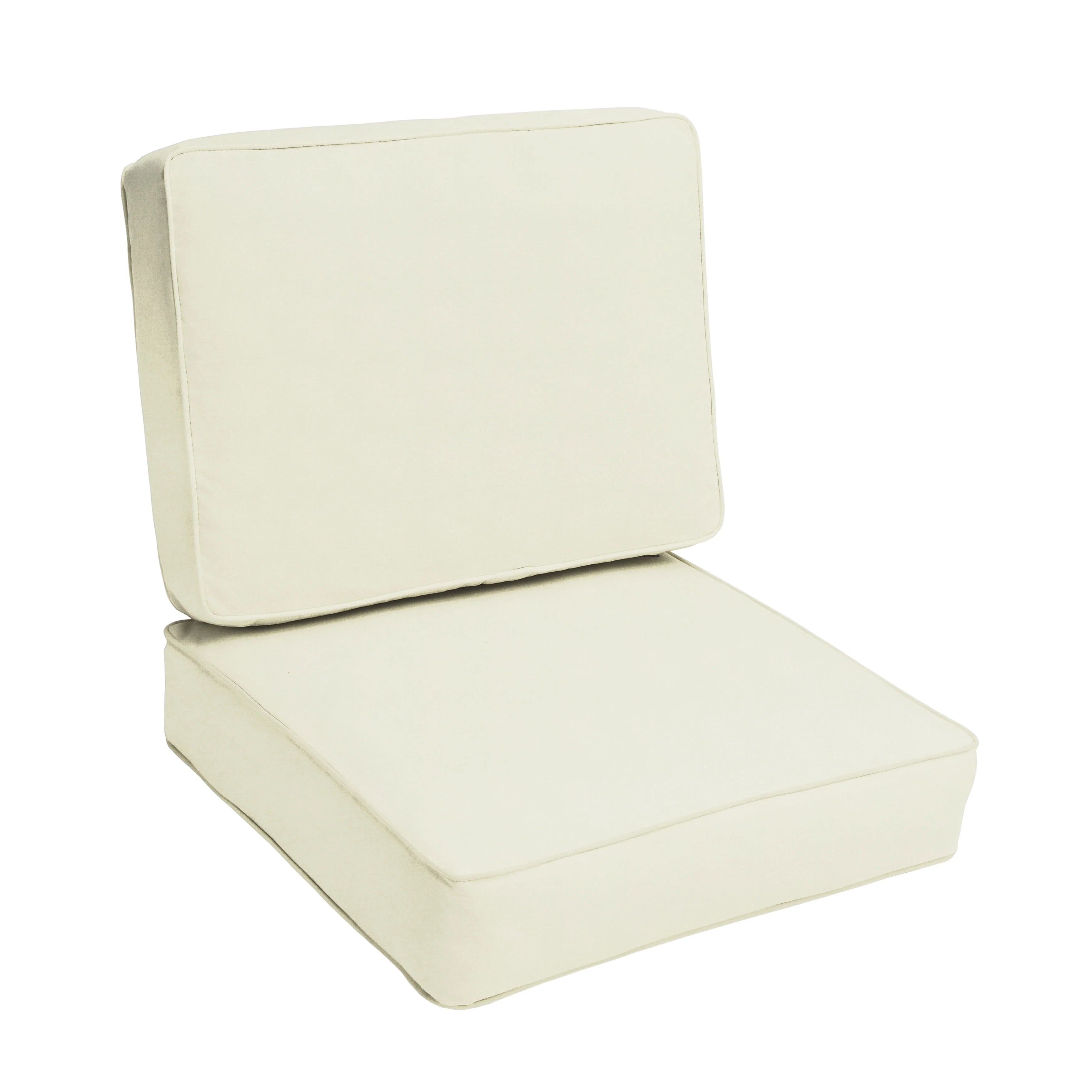 Mozaic Company Sunbrella Indoor/ Outdoor Corded Chair Cushion Set - 22" x 22" x 4" Canvas Spa