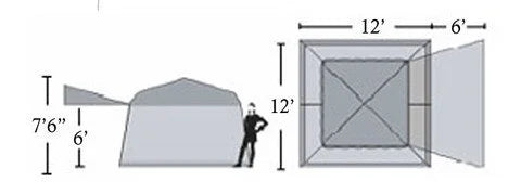 Yanes NEW Kuche Kitchen Tent (12 x 12 x 7'6'') with Rain Panels, Screen House, Dining Shelter, Tent