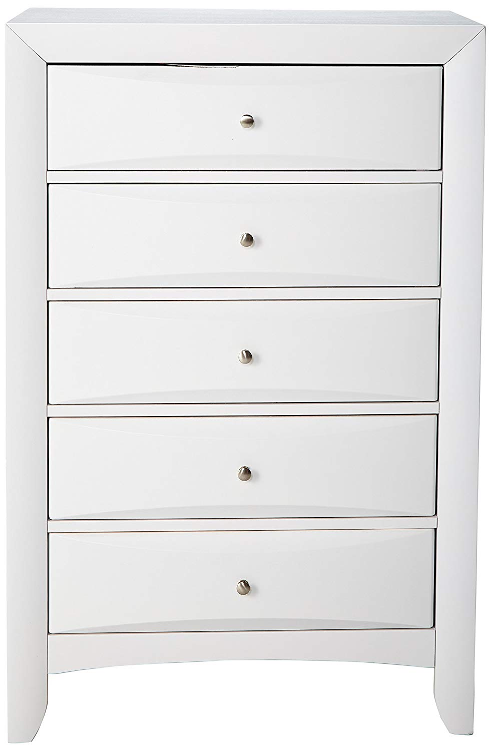 Acme Ireland 5 Drawer Wood Chest in White 32"L x 17"W x 48"H