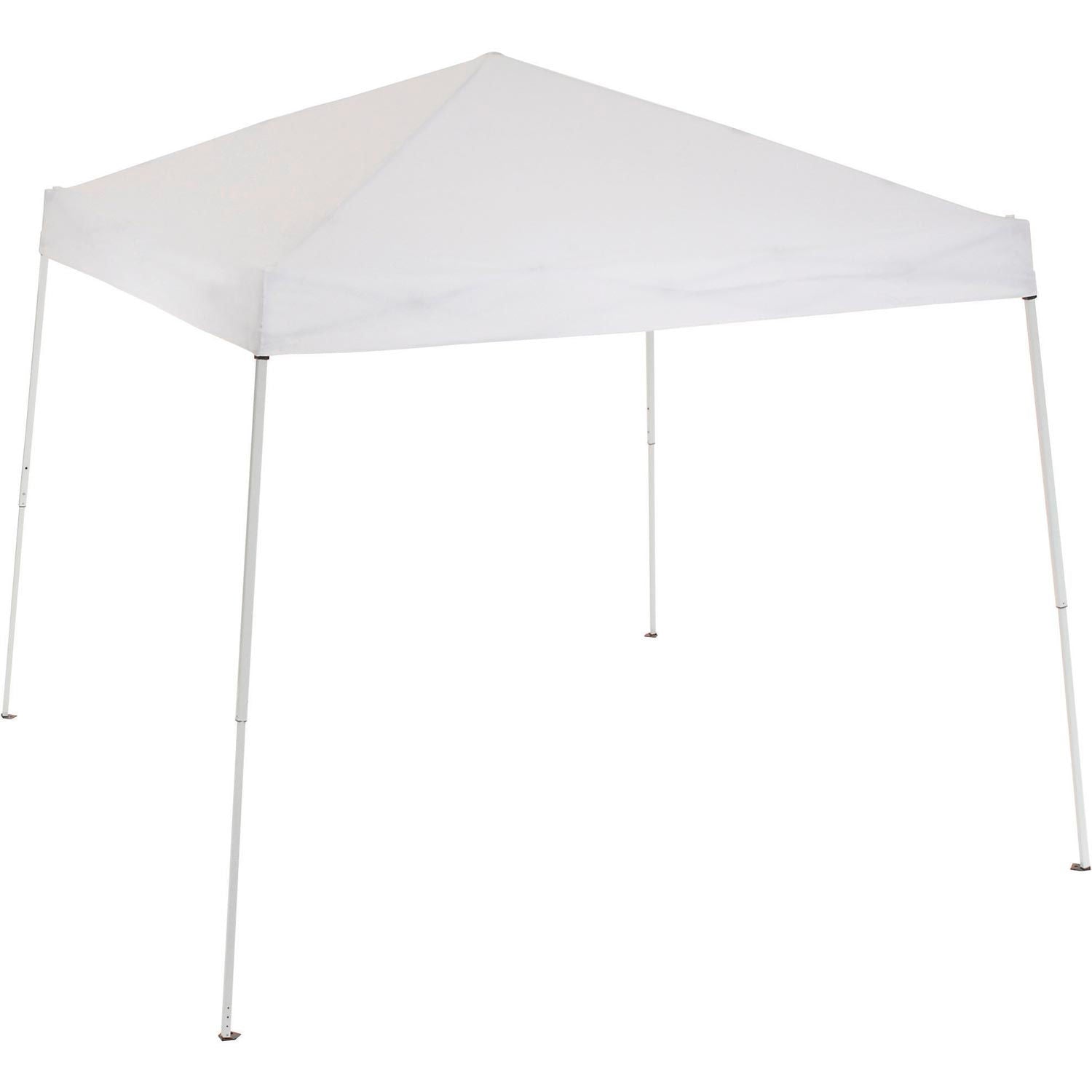 Portable Pop Up Canopy, Slant Leg, 10'L X 10'W X 8' 11"H, White