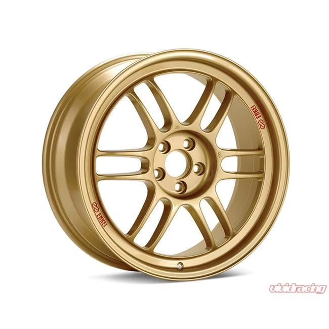 35 mm 17 x 9, 5 x 114.3 RPF1 Offset Bore Gold Wheel - 73 mm
