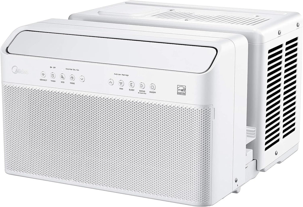 12,000 BTU U-Shaped Inverter Window Air Conditioner with Smart Control, Alexa Compatibility, Remote & Installation Bracket (Renewed)