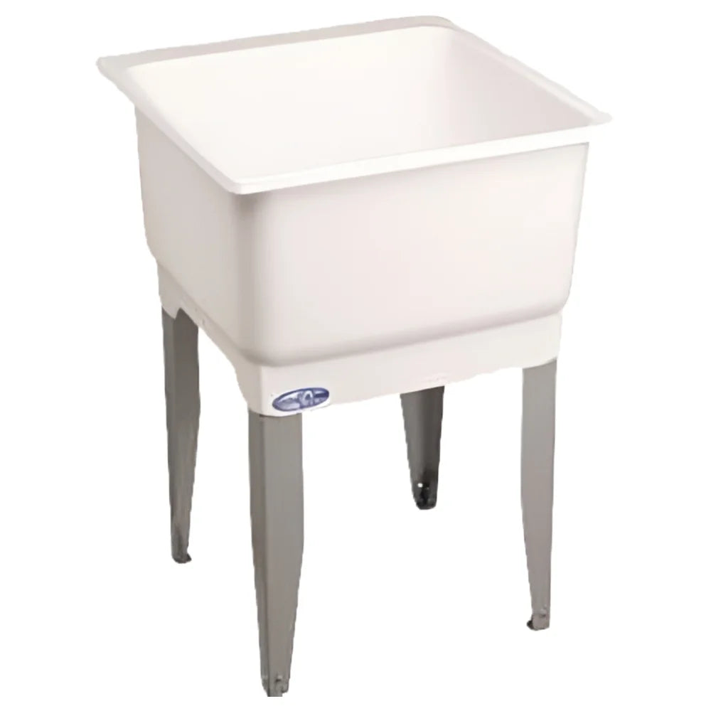 Mustee UtilaTub 20-Gallon Floor-Mount Laundry/Utility Tub, Sinks 33 X 23 X 25 IN., White