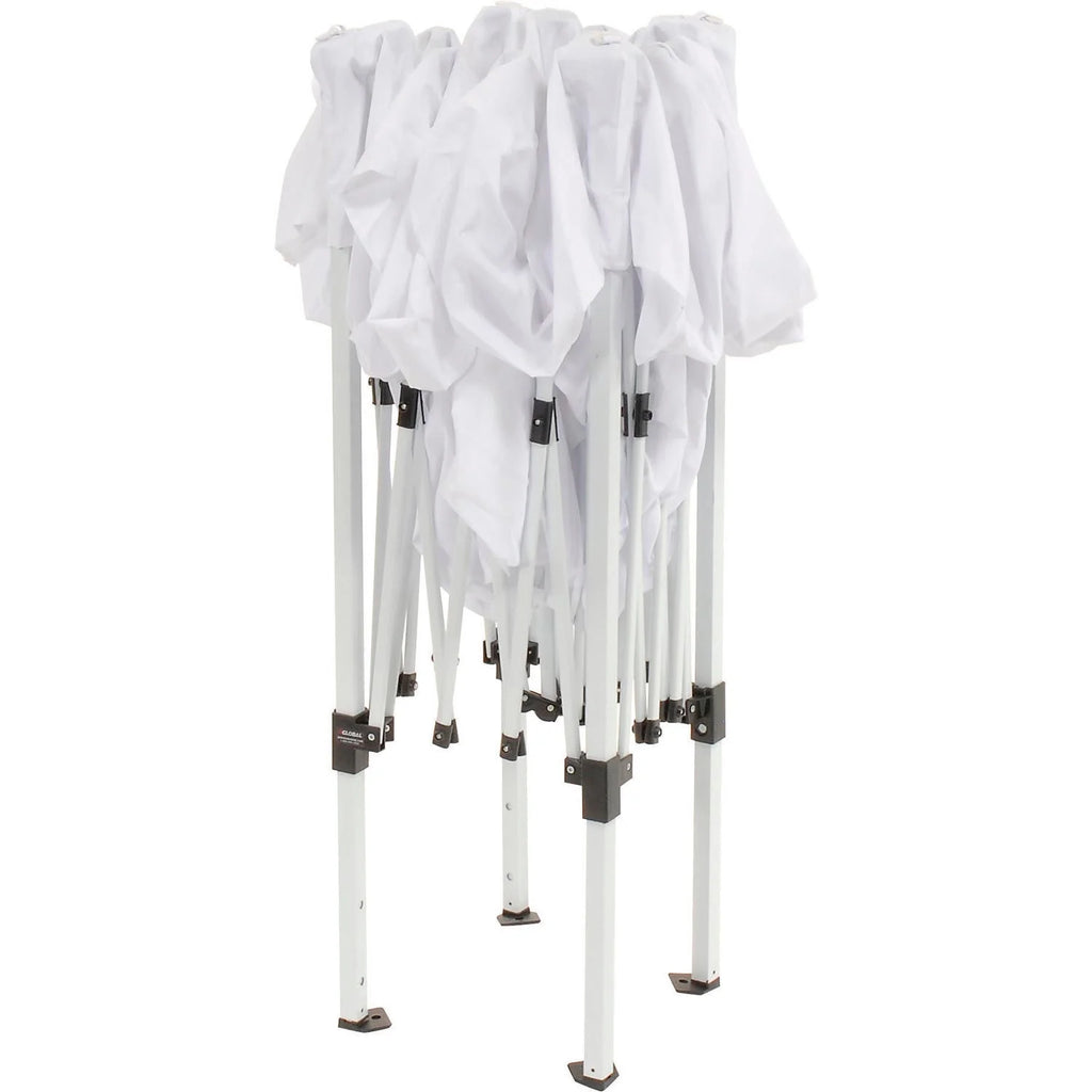 Portable Pop Up Canopy, Slant Leg, 10'L X 10'W X 8' 11"H, White