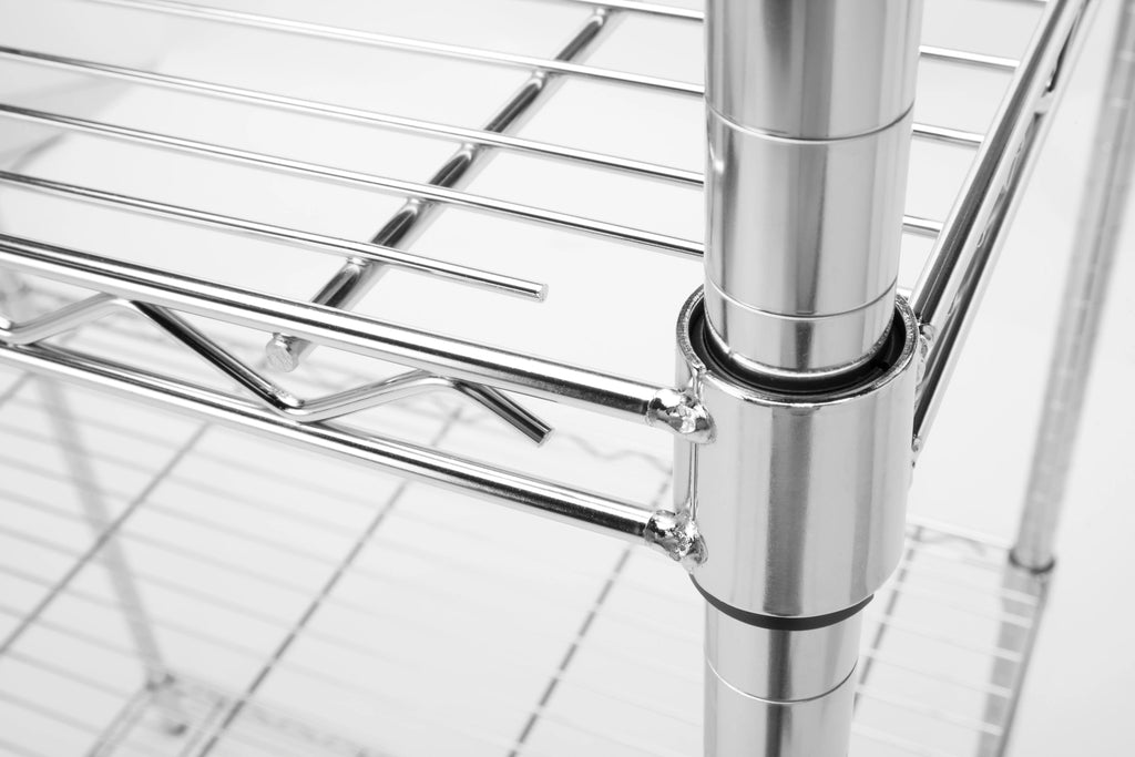 OFM Adjustable 24"W x 48"D x 72"H 4-Shelf Freestanding Shelves, Silver