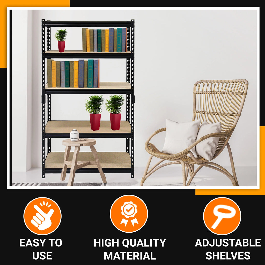 Juggernaut Storage 36"W x 18"D x 72"H 5-Shelf Steel Shelving, Black
