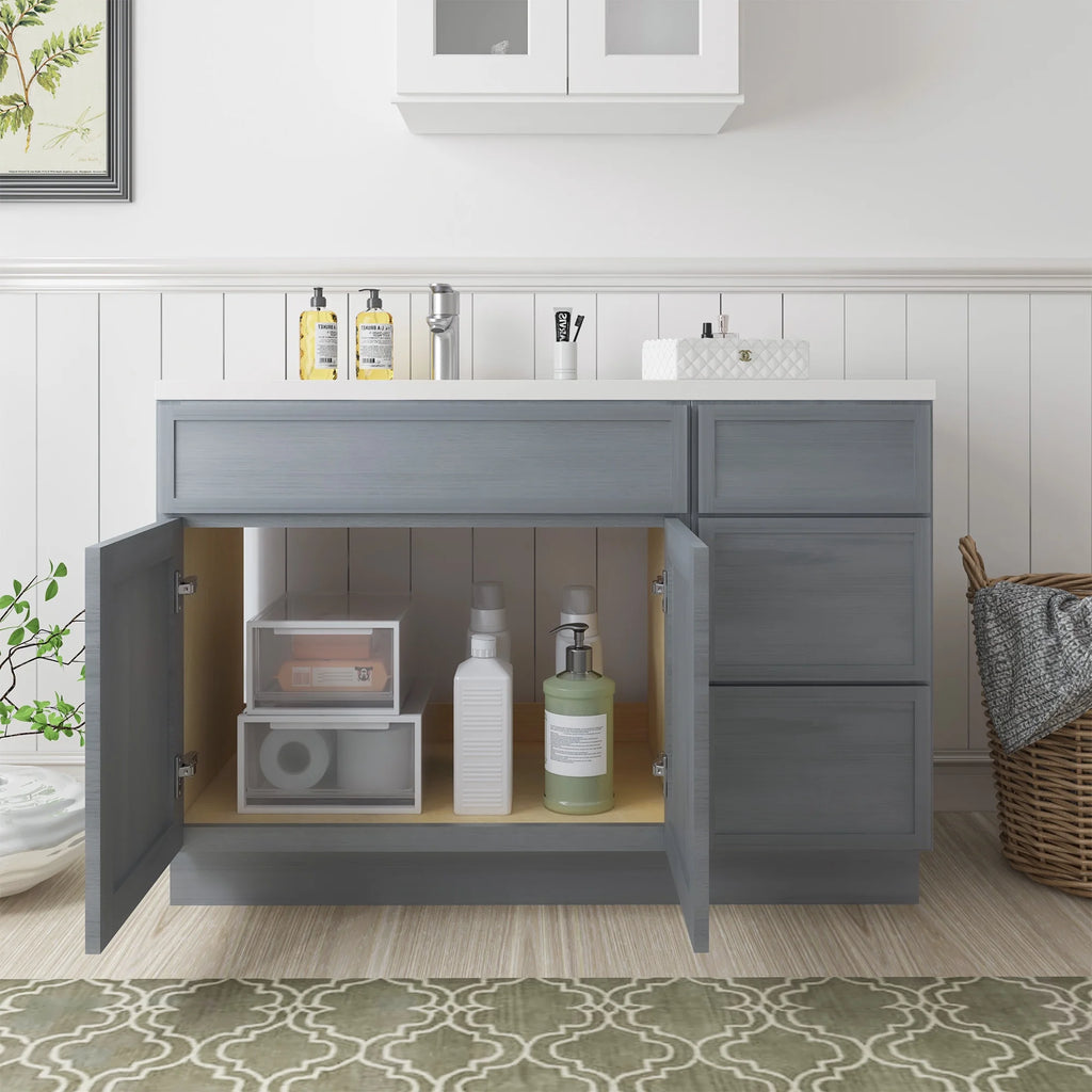 45 in. W x 21 in. D x 32.5 in. H Bath Vanity Cabinet without Top in Gray