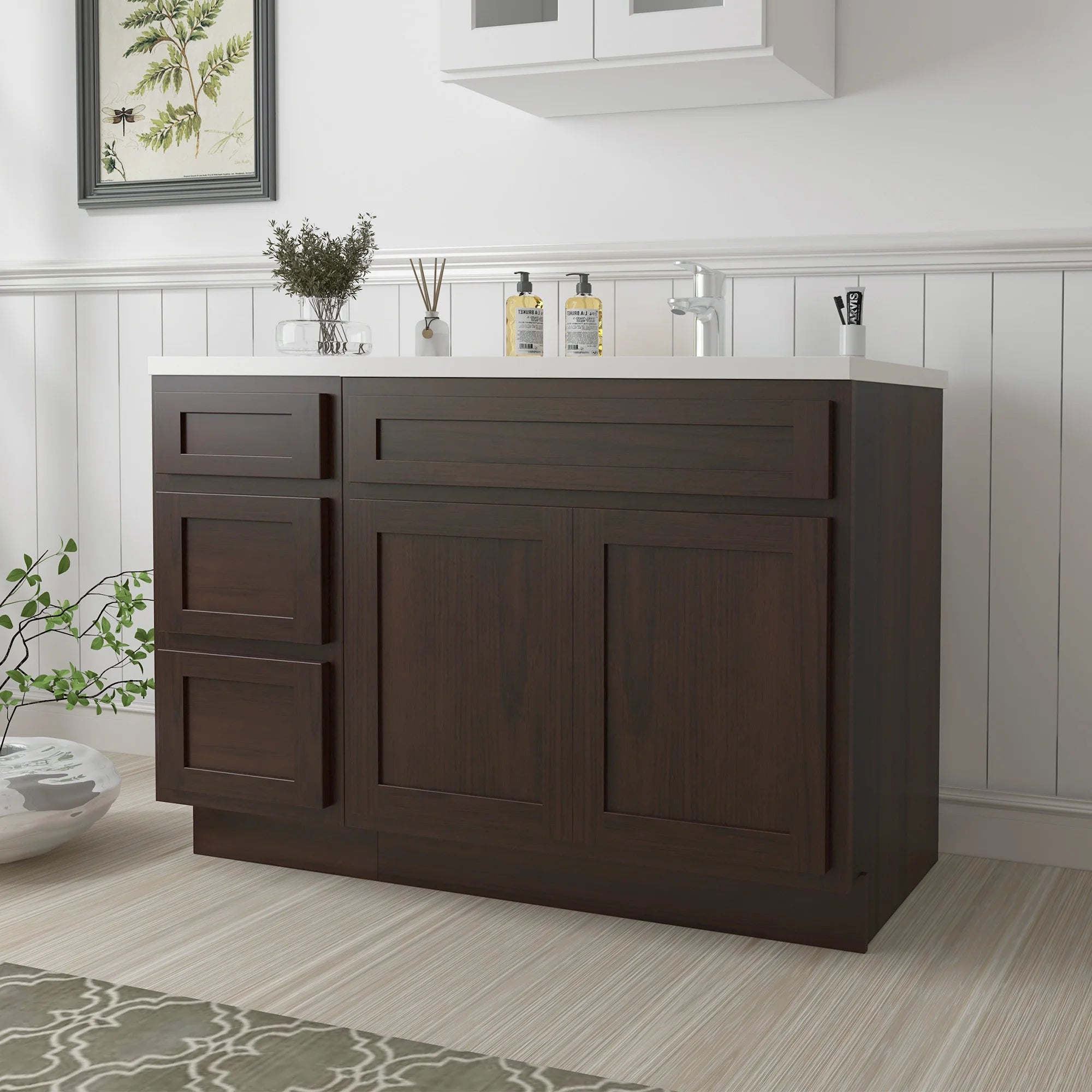 45 in. W x 21 in. D x 32.5 in. H Bath Vanity Cabinet without Top in Gray