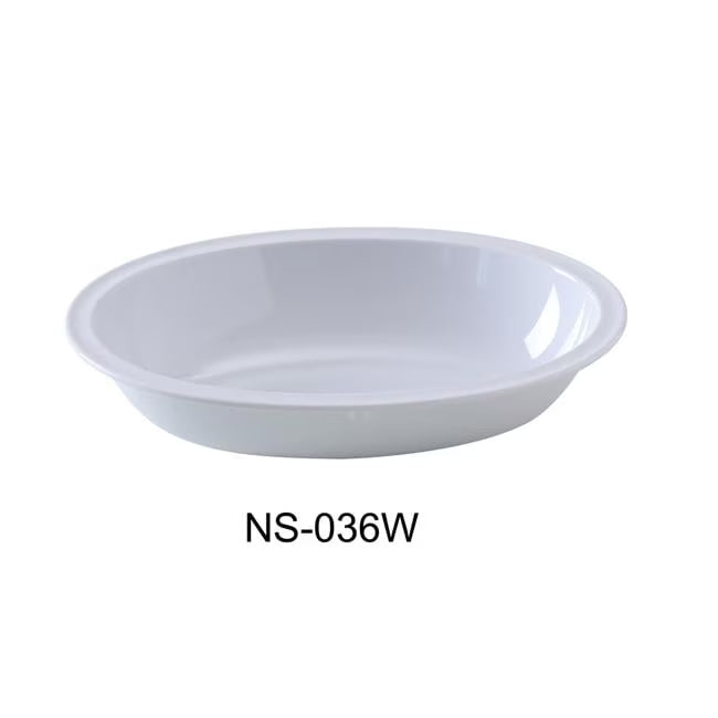 Yanco NS-036W 36 oz Nessico Oval Bowl, White - 10 x 7.375 x 2.25 in. - Pack of 24