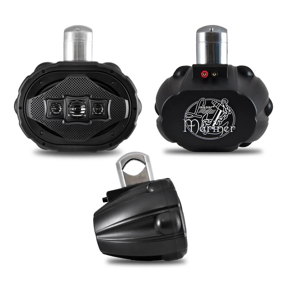 Lanzar AQWB69B 1 x 300 Watts 6 x 9 Inches 4-Way Marine Wake Board Speaker (Black)
