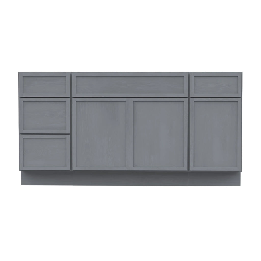 60 in. W x 21 in. D x 32.5 in. H Freestanding Bathroom Vanity Cabinet without Top in Smoky Gray