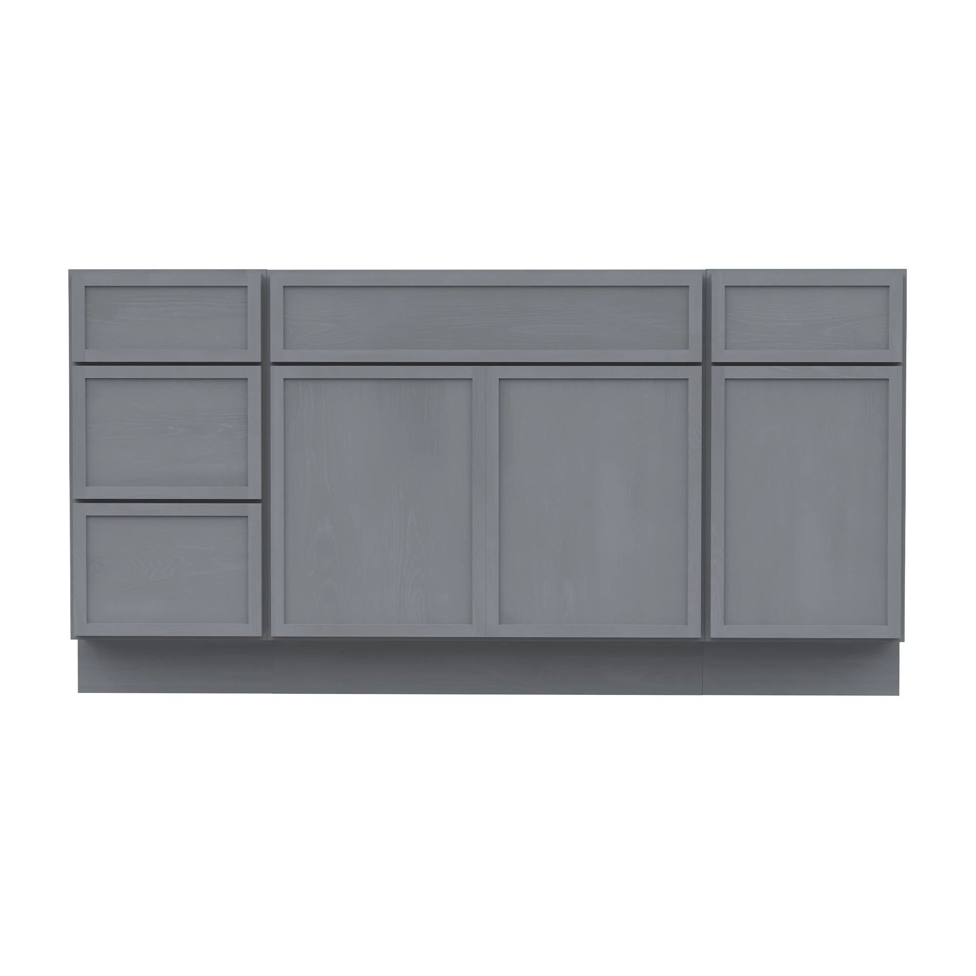 60 in. W x 21 in. D x 32.5 in. H Freestanding Bathroom Vanity Cabinet without Top in Smoky Gray