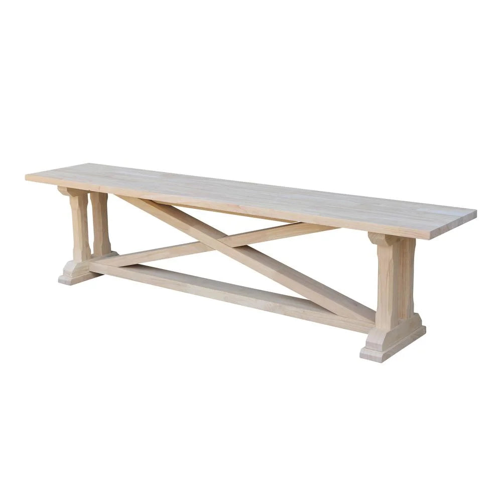 Double X-Back Bench With Arms and Shelf