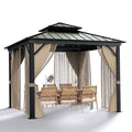 3 Person Aluminum Garden Gazebo - Waterproof Outdoor Canopy with UV Protection