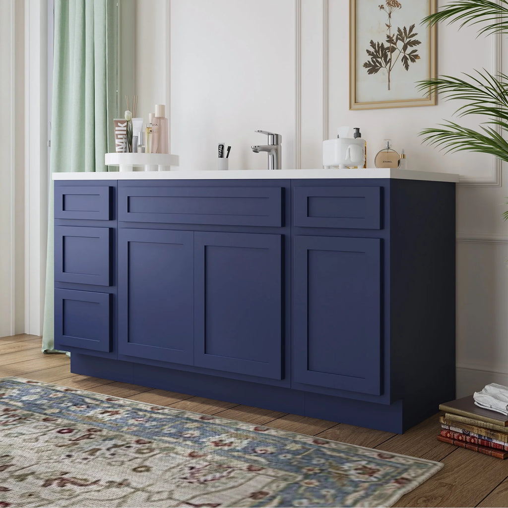 60 in. W x 21 in. D x 32.5 in. H Freestanding Bathroom Vanity Cabinet without Top in Smoky Gray