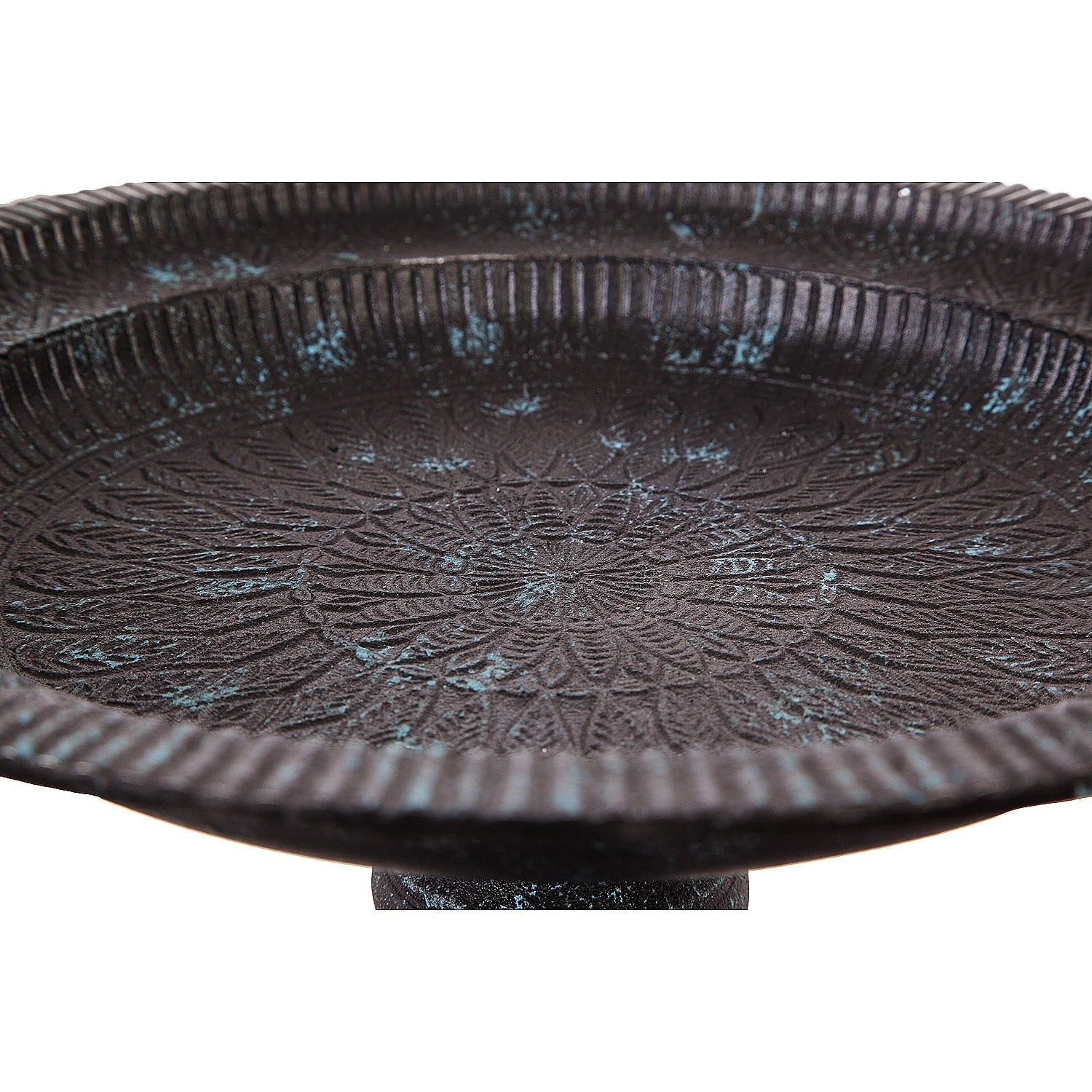 Evergreen Garden Cast Metal Bird Bath on Pedestal 20 x 19 x 15 Inches