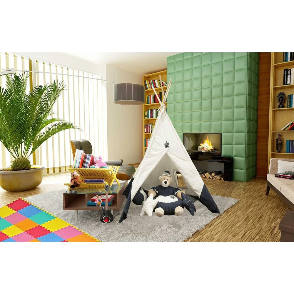 51.2" x 55.11" x 72.85" WhiteBlue Fabric Tent