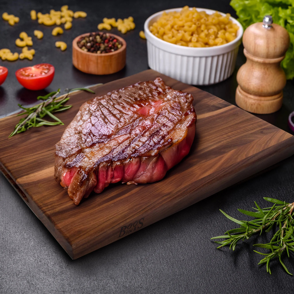 John Boos R-Board Reversible Wood Cutting Board, 18" x 12" x 1 1/2", Cherry