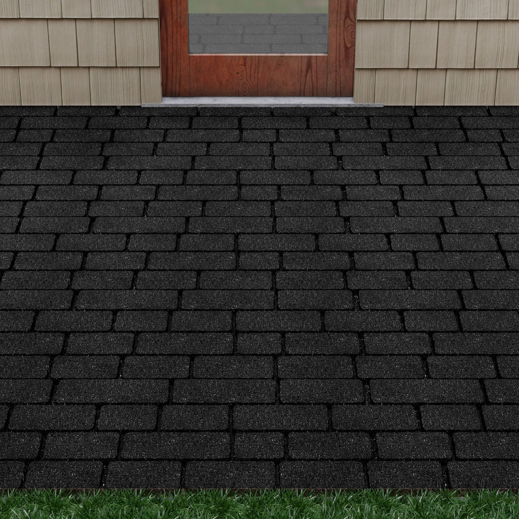 GroundSmart 24" x 12" x 5/8" Black Interlocking Dual-Sided Rubber Paver, 9 Pack