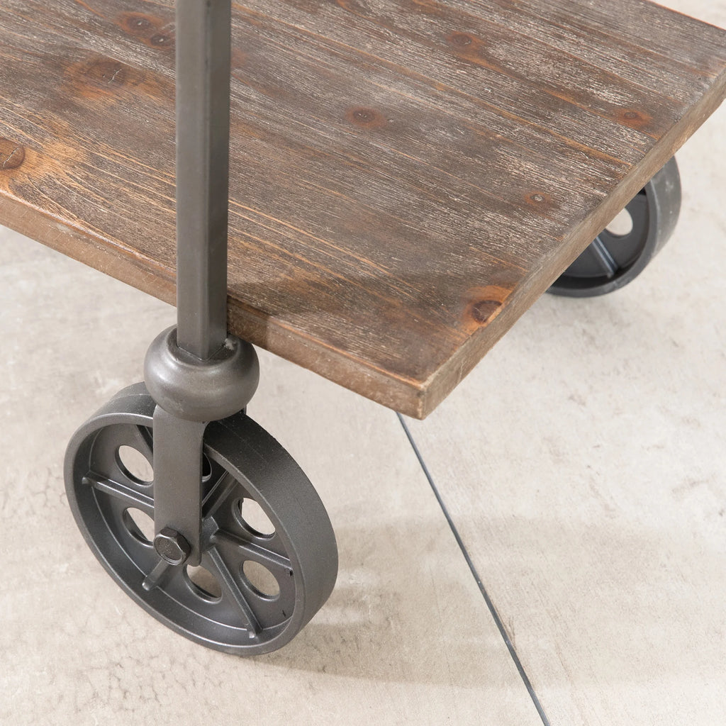 FirsTime & Co. Brown Factory Row Bar Cart, Industrial, Metal, 29.75 x 14.25 x 29.75 in