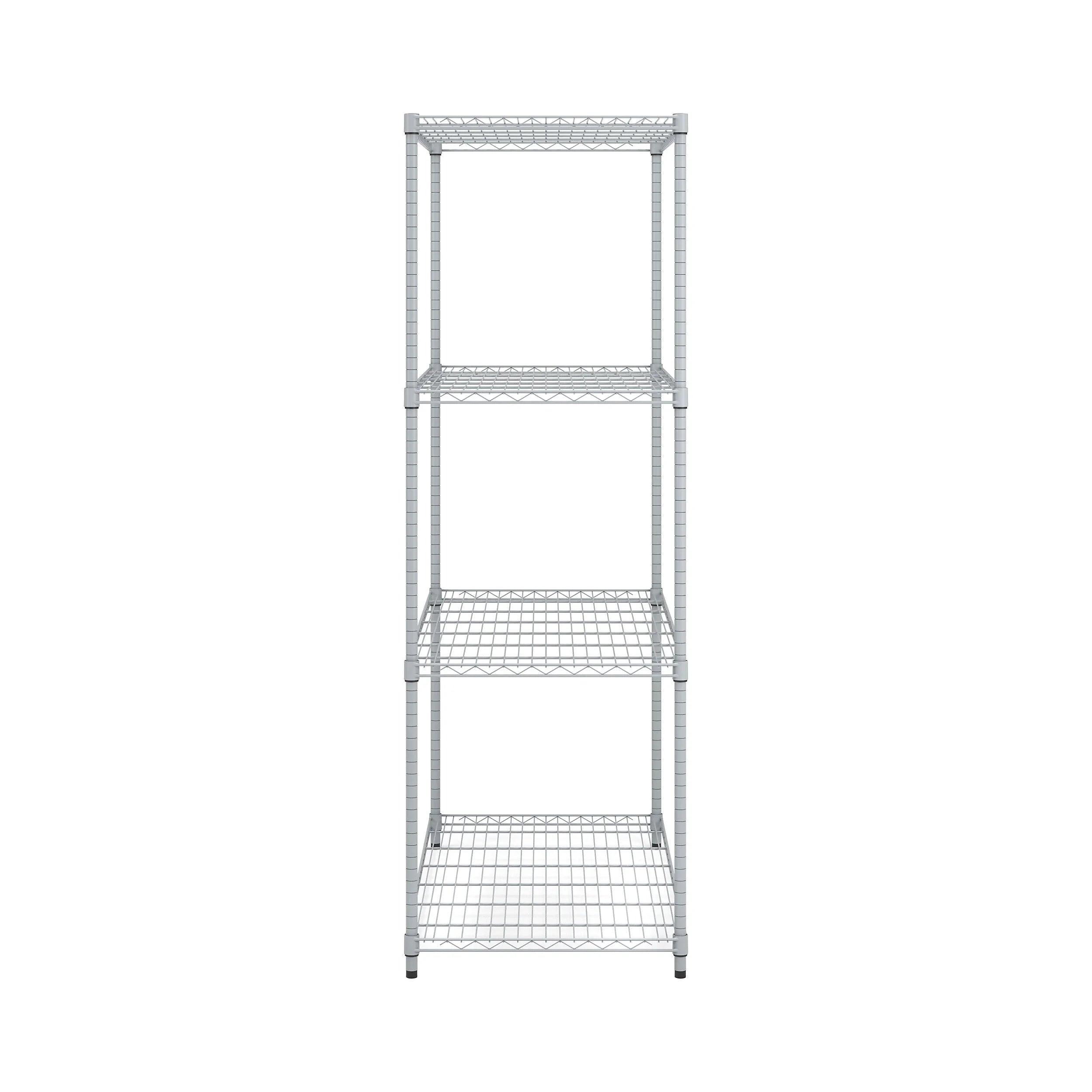 OFM Adjustable 24"W x 48"D x 72"H 4-Shelf Freestanding Shelves, Silver