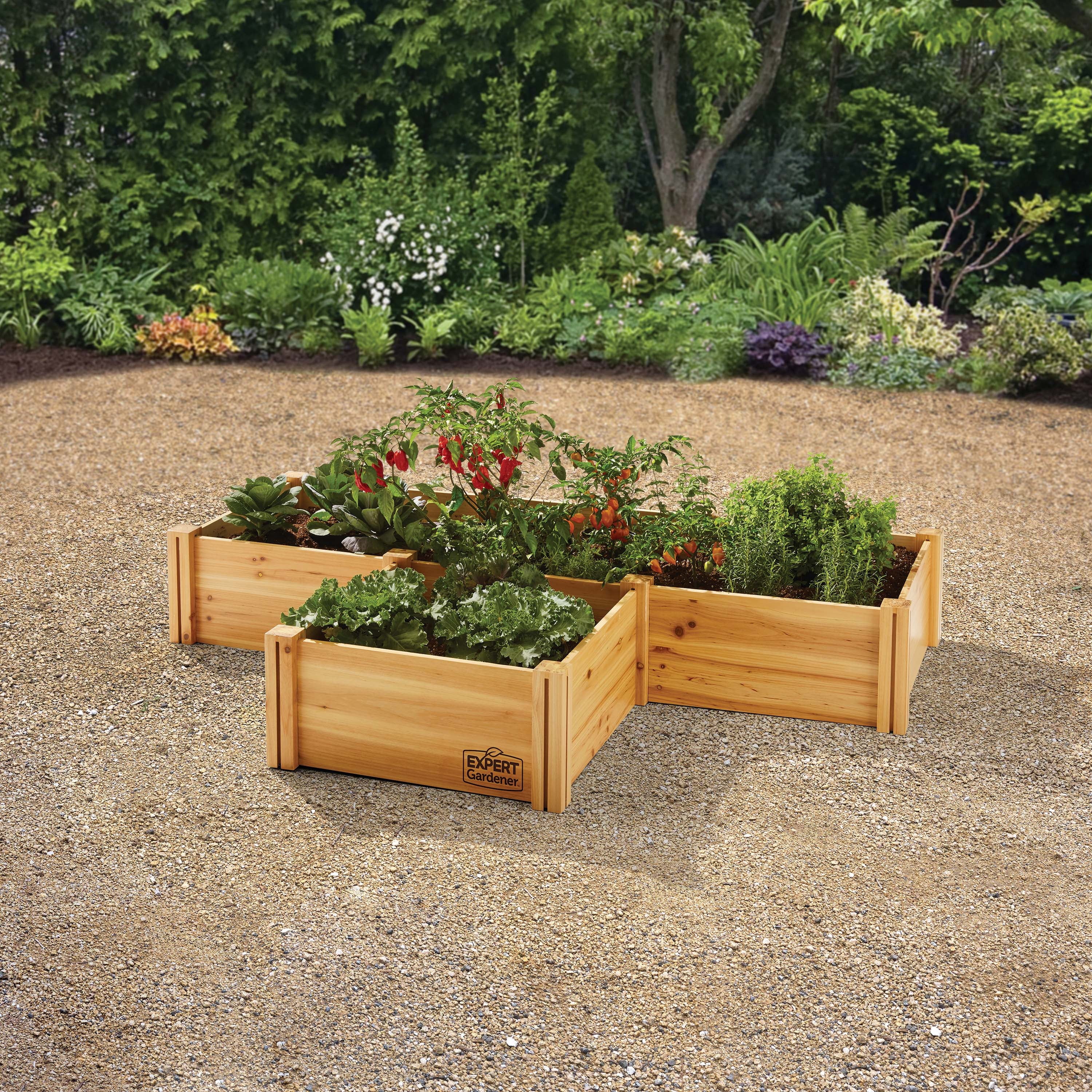 Expert Gardener Outdoor Wood Garden Bed, 7.4 ft L x 2 ft W x 10.6 in H