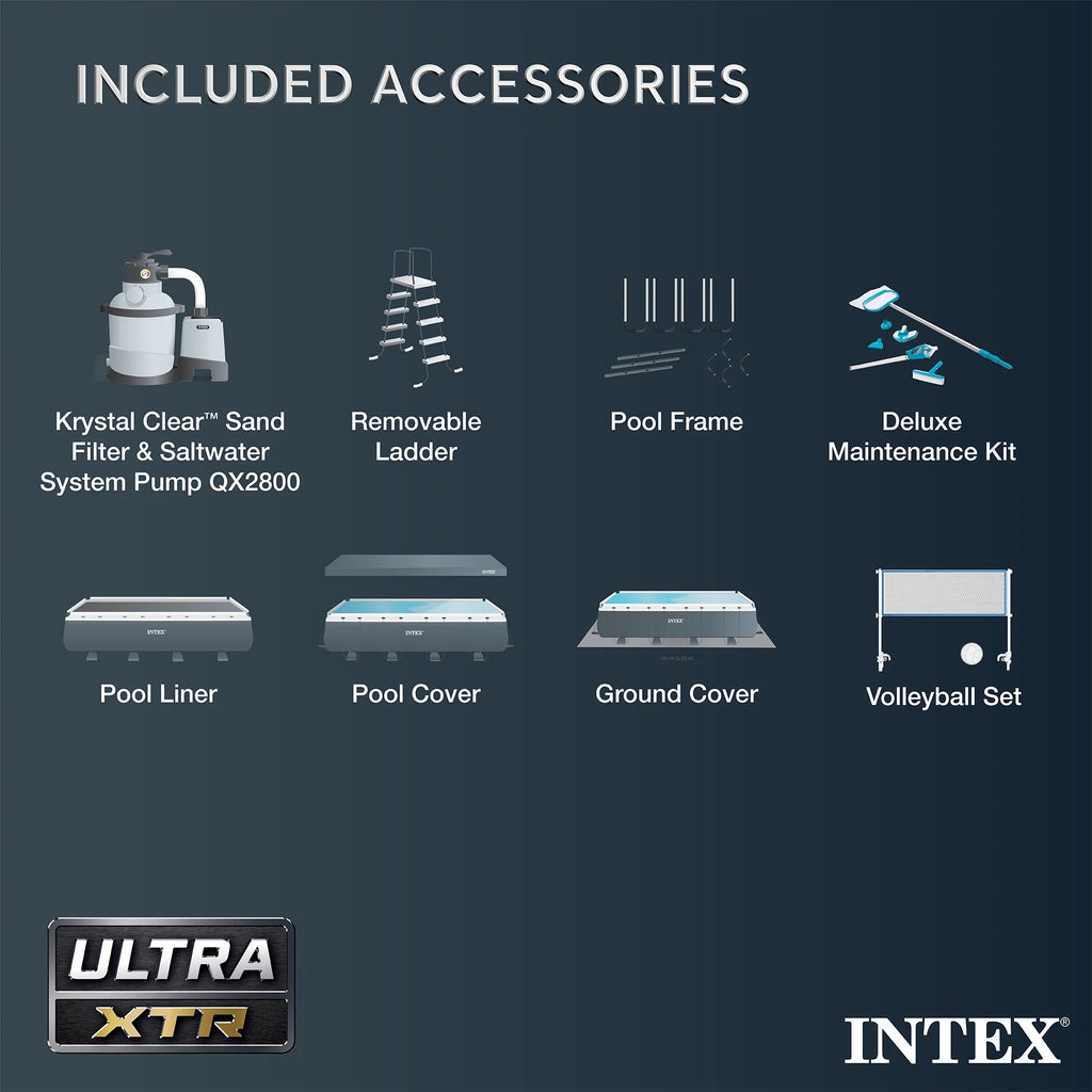 INTEX Ultra XTR 24' x 12' x 52" Above Ground Swimming Pool Set w/ Pump