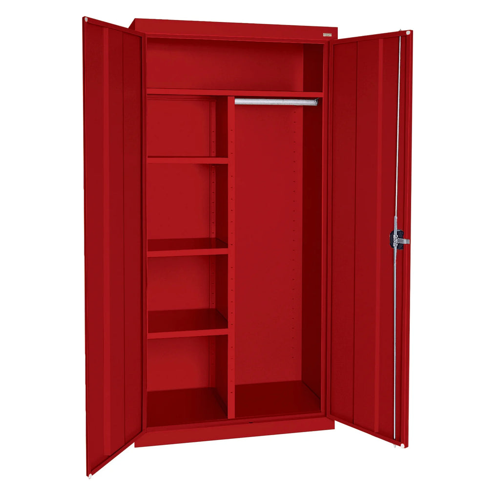 Elite Series Combination Cabinet with Adjustable Shelves, 36"W x 18"D x 72"H, Red