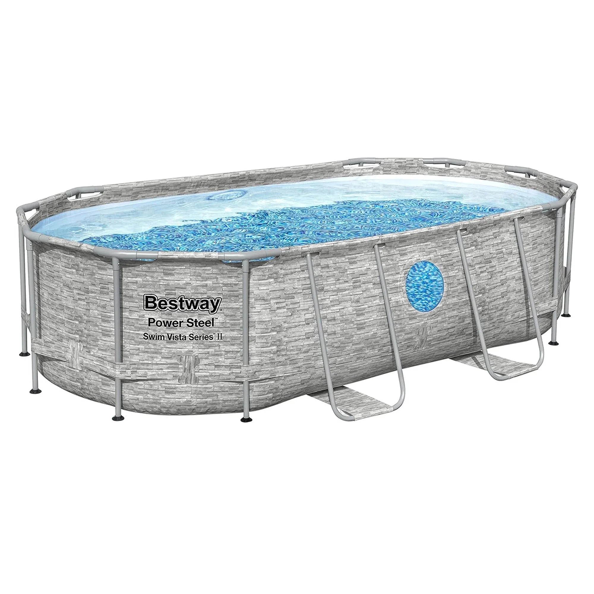 Bestway Metal Frame Above Ground Pool Oval 14 ft. x 8 ft. 2 in. x 39.5 in.