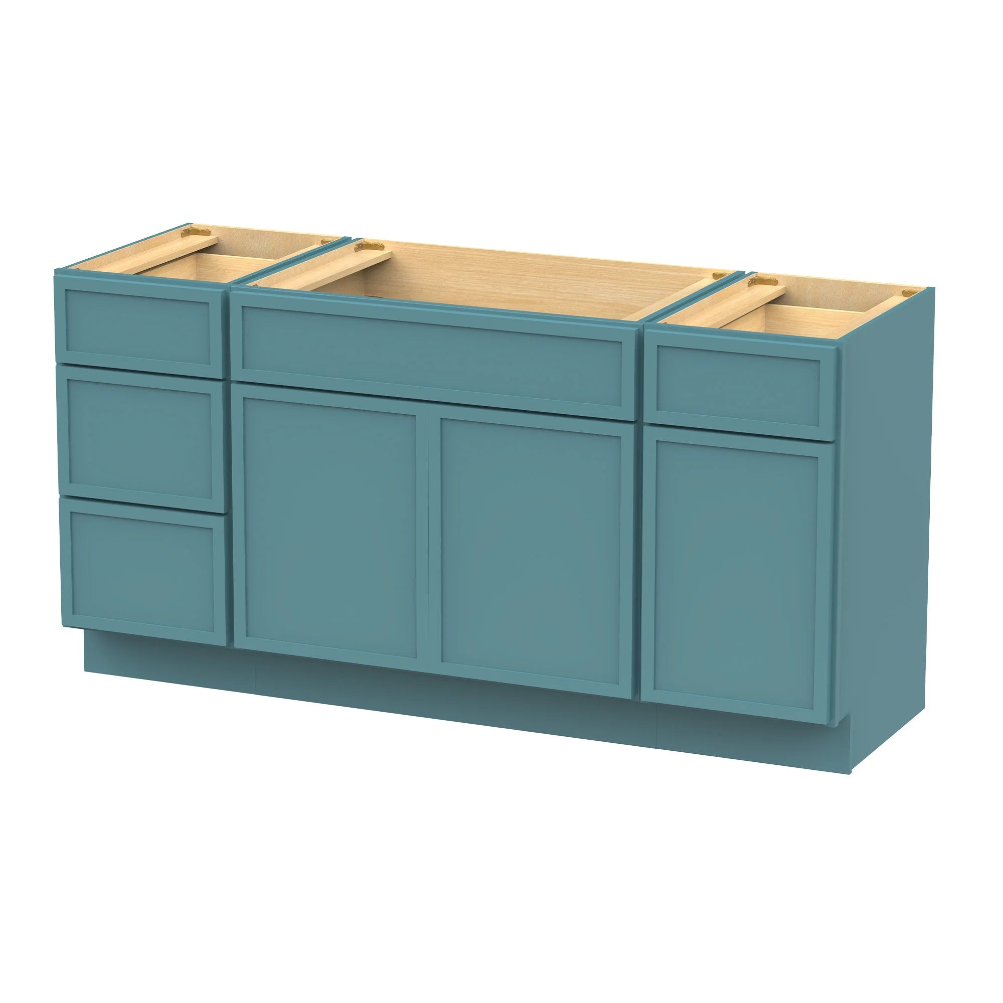 60 in. W x 21 in. D x 32.5 in. H Freestanding Bathroom Vanity Cabinet without Top in Smoky Gray