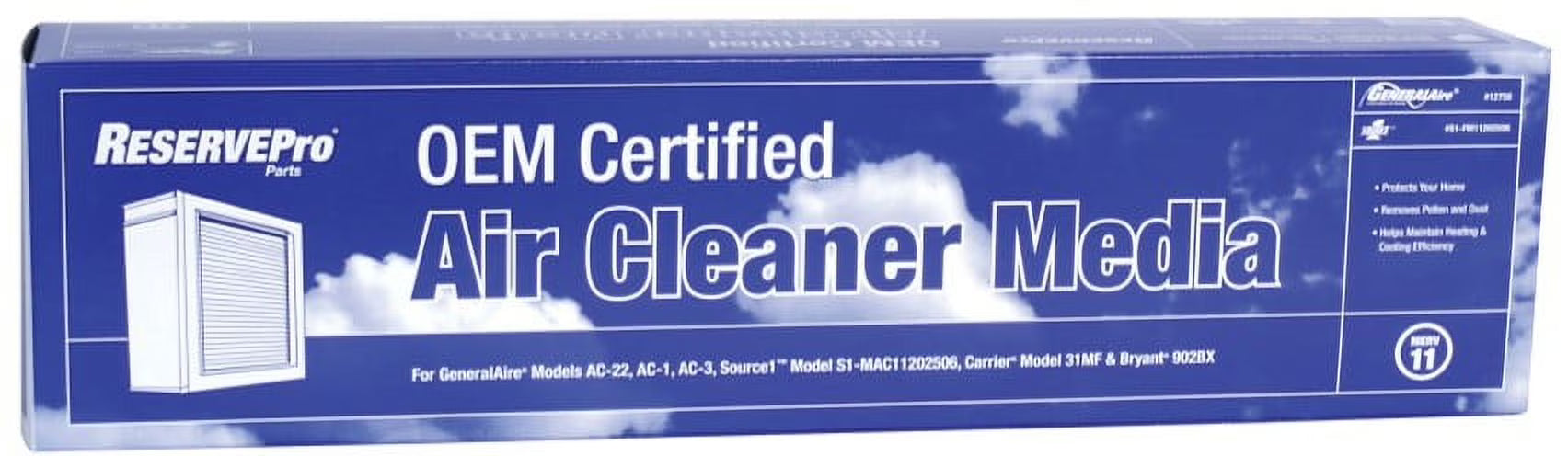 GeneralAire 12758 (3-Pack) - 17" x 28" x 6" RESERVEPro (#4001) Expandable Air Filter, MERV 11