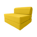 Yellow Sleeper Chair Folding Foam Beds, Portable Studio Sofa Guest Bed, 6 x 32 x 70