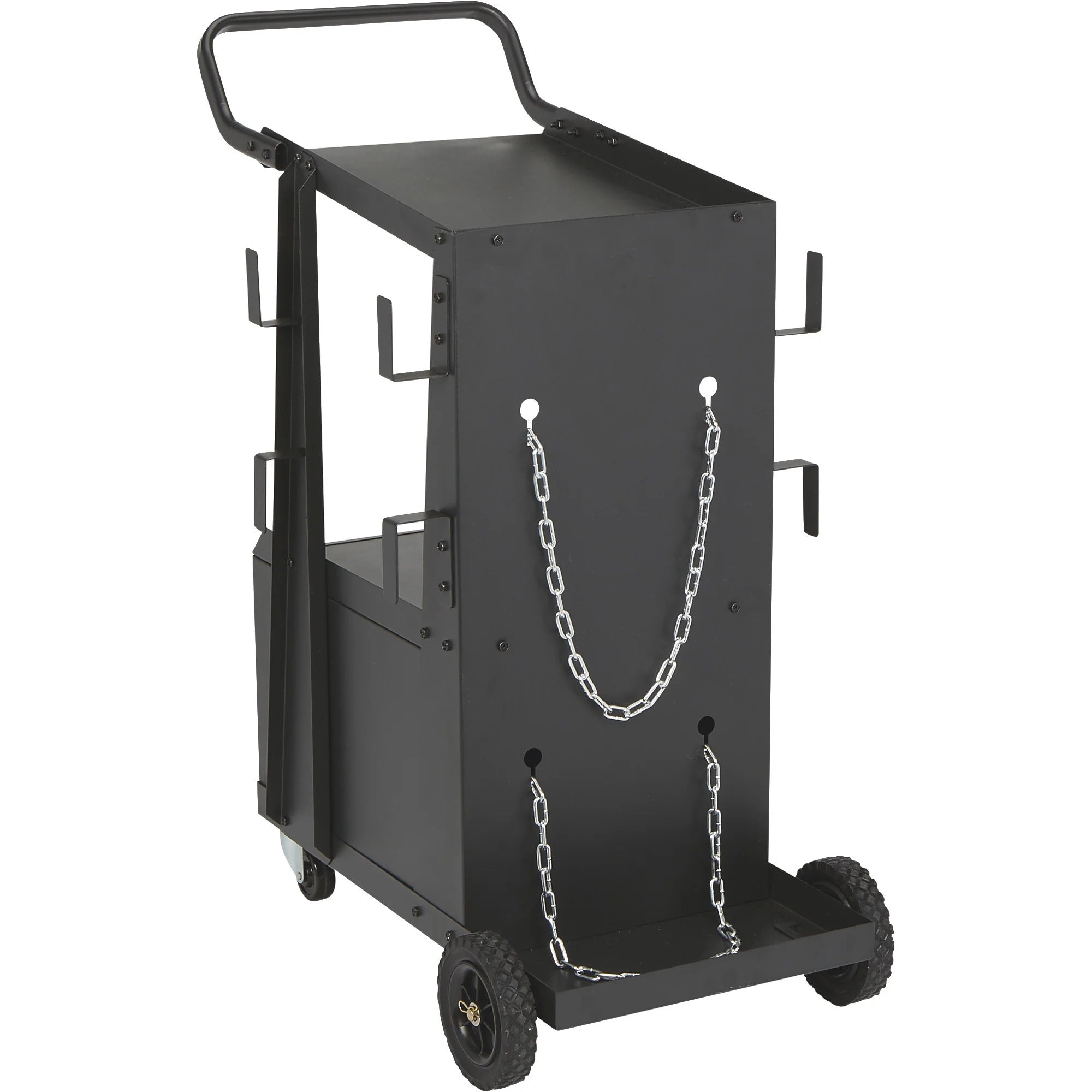 Klutch 2-Tier Welding Cart with Locking Cabinet, 31-1/2in.L x 16-1/8in.W x 28in.H