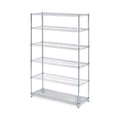 Alera NSF Certified 6-Shelf Wire Shelving Kit, 48w x 18d x 72h, Silver