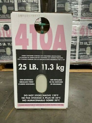 R-410A Refrigerant 25 lb Cylinder, Factory Sealed Virgin Refrigerant for HVAC Systems