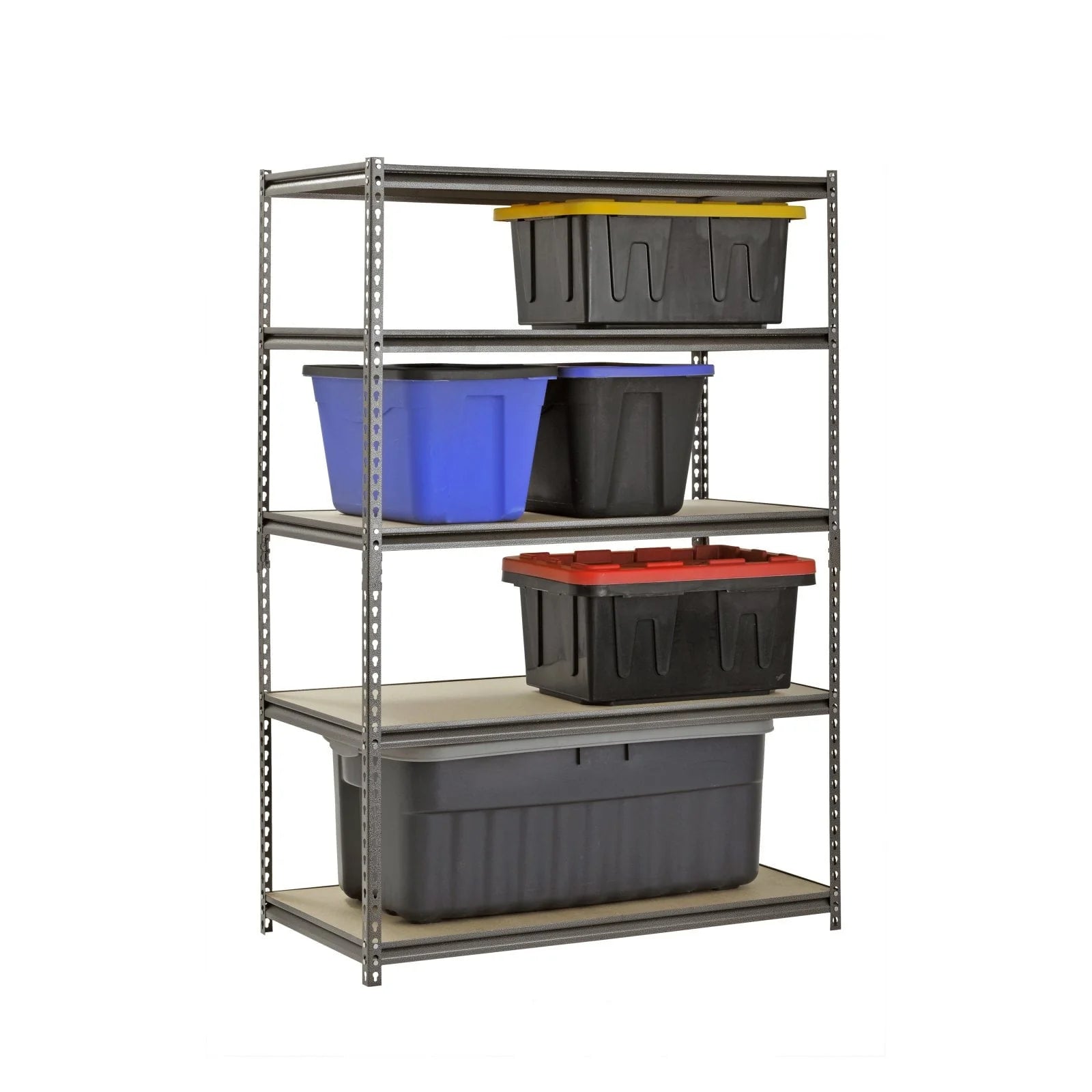 Muscle Rack 48"W x 24"D x 72"H 5-Shelf Steel Freestanding Shelves, Silver