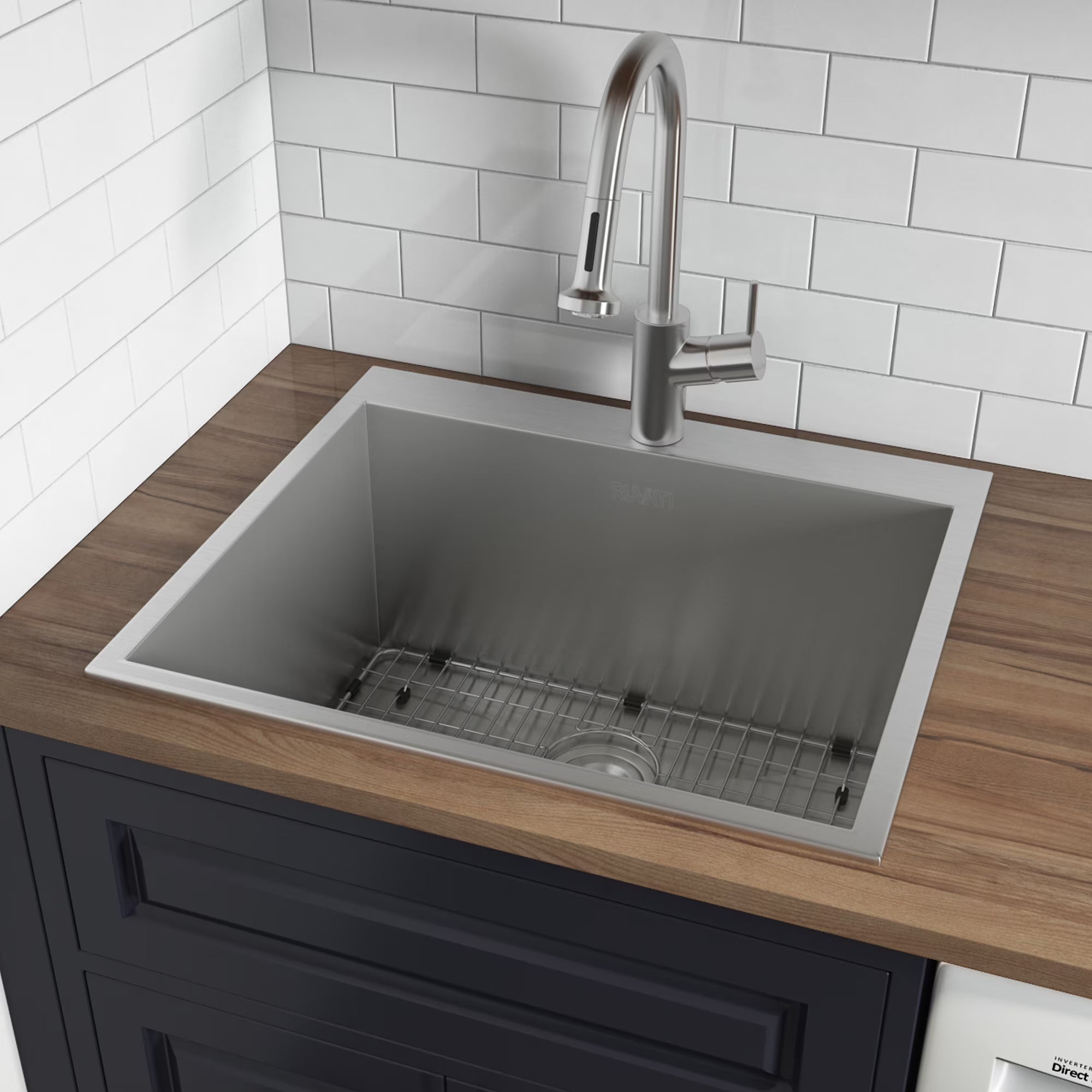 Ruvati RVU6010 25 x 22 x 12 in. Topmount Laundry Utility Sink Deep 16 Gauge Stainless Steel