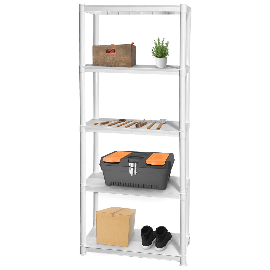 Juggernaut Storage 30"W x 14"D x 75.5"H 5-Shelf Garage Shelves, White
